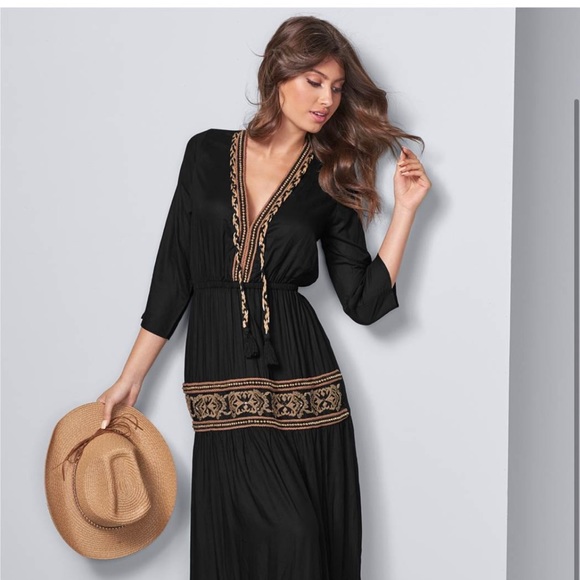 Beaded V-Neck Maxi Dress - Picture 5 of 5